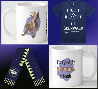 Convention Merchandise: T-Shirt, Coffee Mug and Scarf